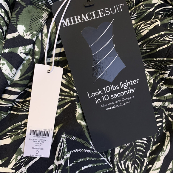 NWT Miraclesuit Tankini Top Women's Size 8 Zahara Love Knot Underwired Tropical - Picture 4 of 8